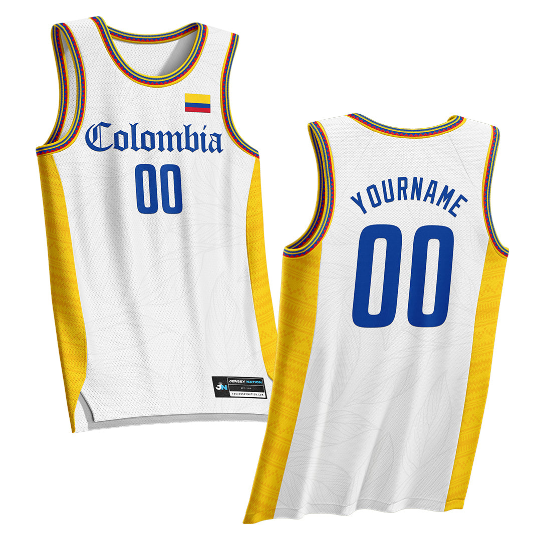 Colombia Heritage Custom Basketball White Jersey