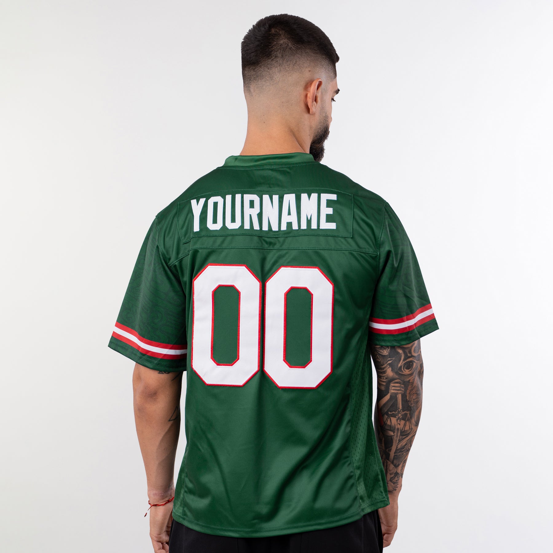 Mexico Heritage Custom American Football Green Jersey Model Back Customized