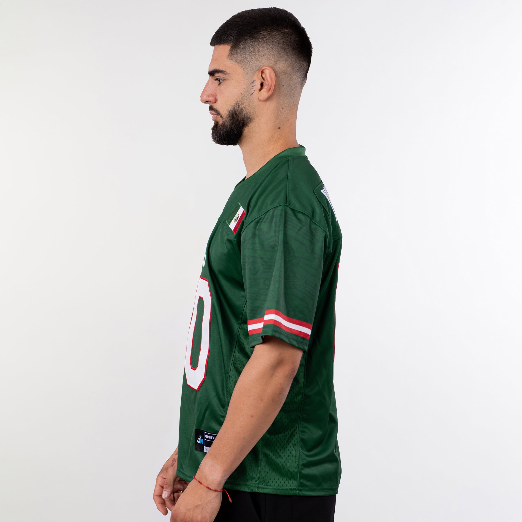 Mexico Heritage Custom American Football Green Jersey Model Side