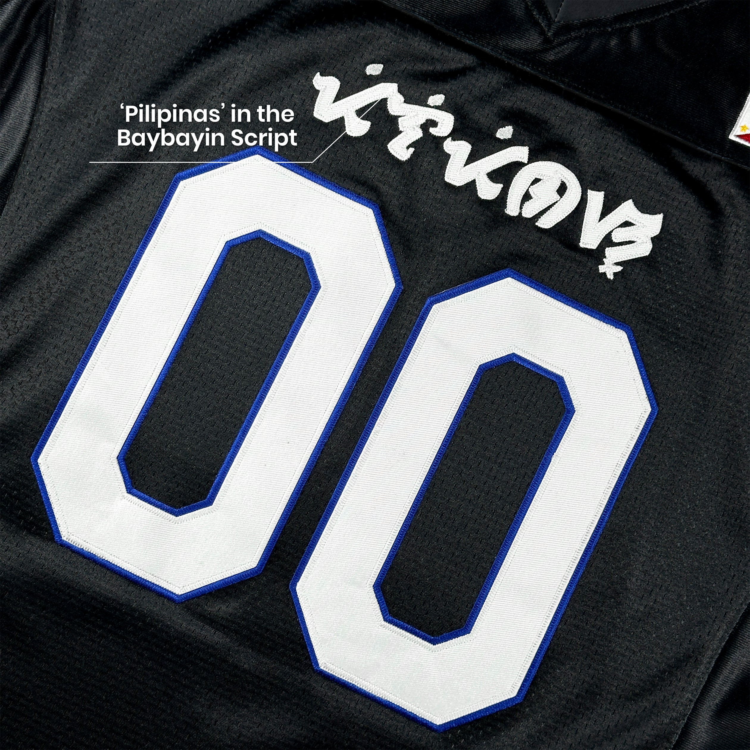 Philippines Heritage Black Custom American Football Jersey Closeup