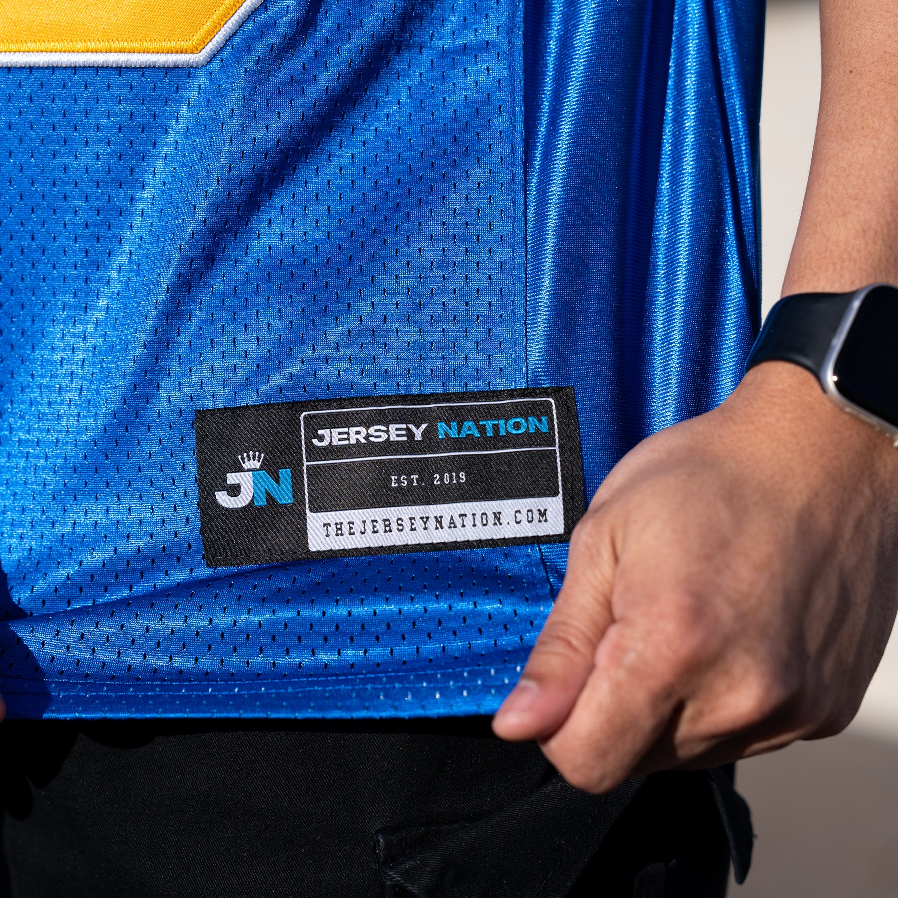 Philippines Heritage Blue Custom American Football Jersey Stitched Tag