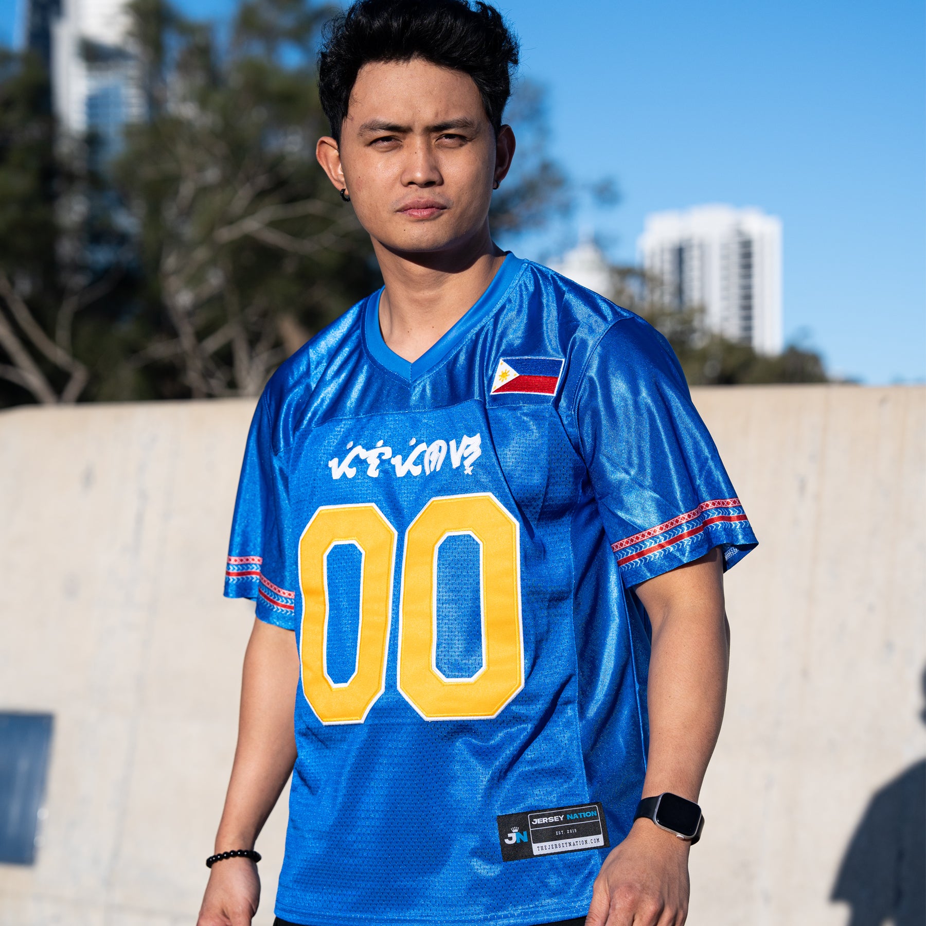 Philippines Heritage Blue Custom Football Jersey