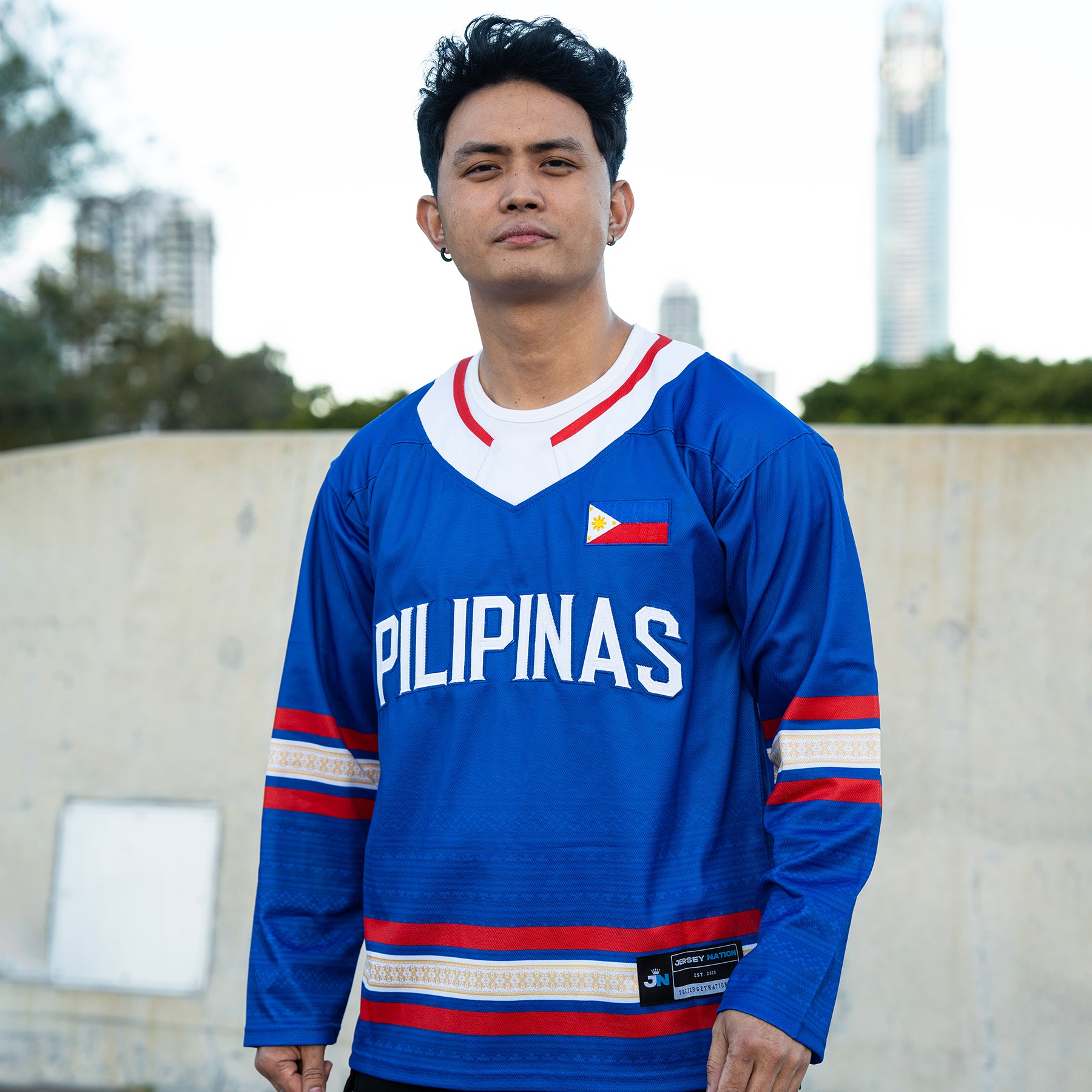 Philippines Heritage Blue Custom Hockey Jersey