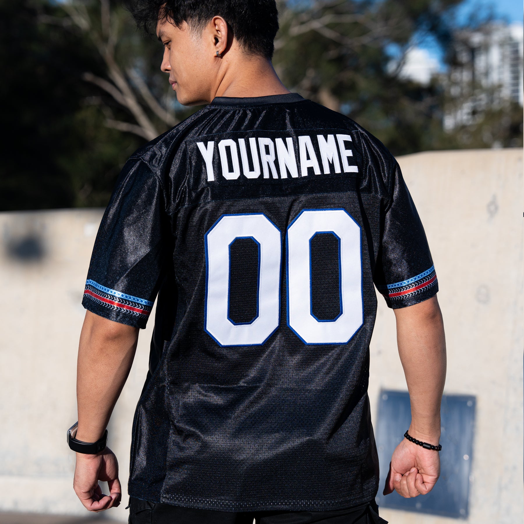 Philippines Heritage Custom Black American Football Jersey Back Customized