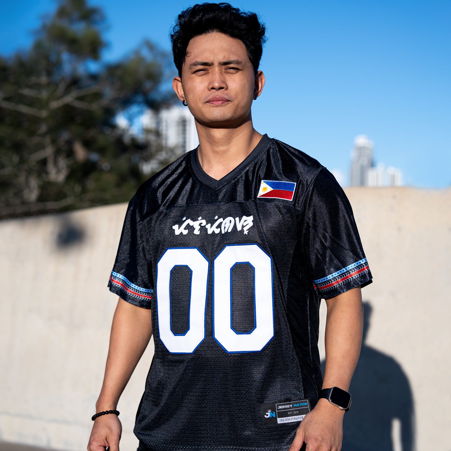Philippines Heritage Custom Black American Football Jersey