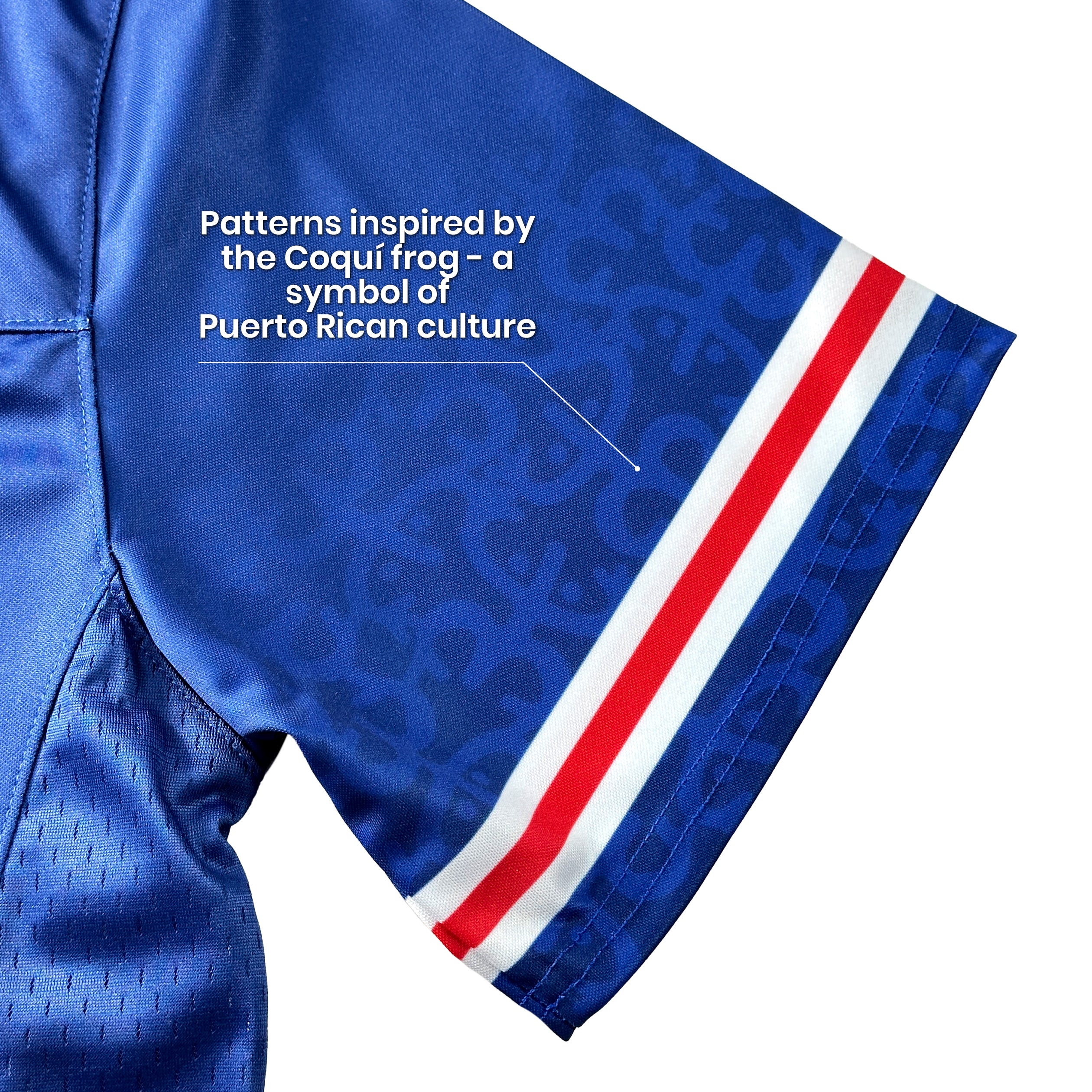 Puerto Rico Borinquen Heritage Navy Blue Custom American Football Jersey Embroidered Sleeves Coqui Frog Details