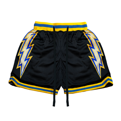 Splash Bolts Black Basketball Mesh Shorts
