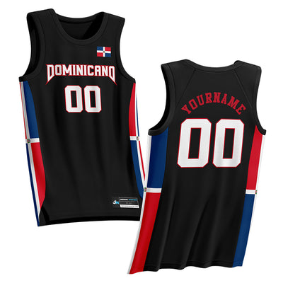 Dominican Republic Black Custom Basketball Jersey