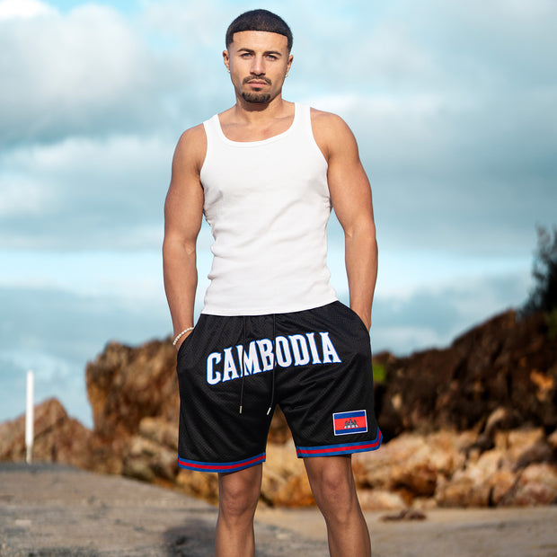Cambodia Black Basketball Shorts