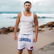 Cambodia White Basketball Shorts