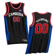 Cambodia Black Custom Basketball Jersey