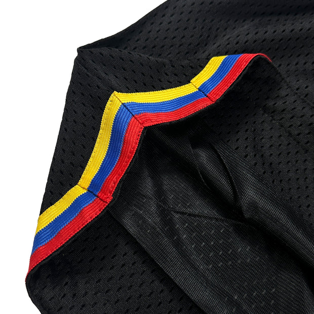 Colombia Heritage Black Basketball Shorts Embroidered Closeups