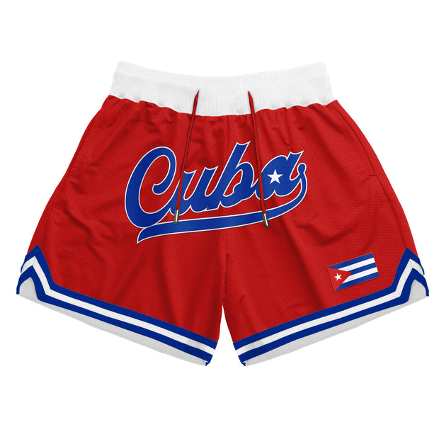 Cuba Heritage Basketball Shorts Red