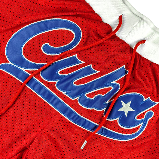 Cuba Heritage Basketball Shorts Red Stitched