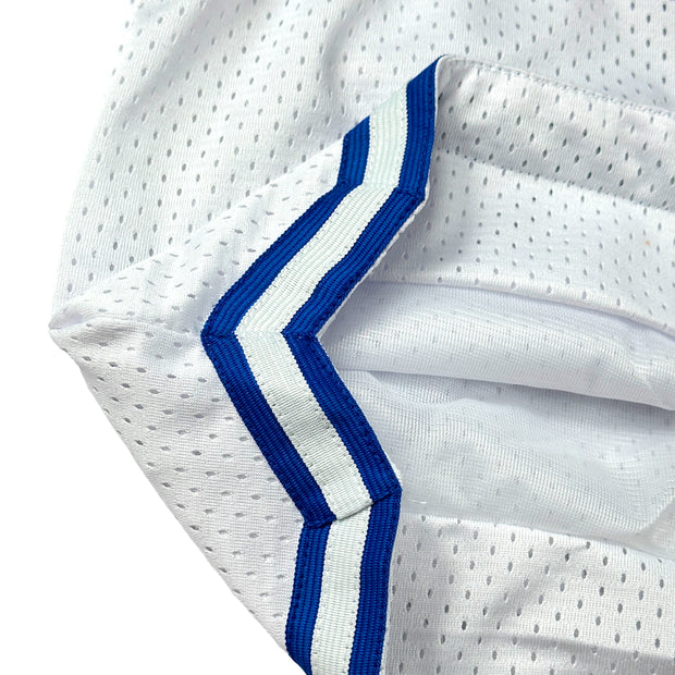 Cuba Heritage Basketball Shorts White Closeup Stitched