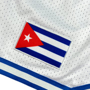Cuba Heritage Basketball Shorts White Closeups Stitched