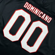 Dominican Republic Heritage Black Custom American Football Jersey Embroidered Closeup