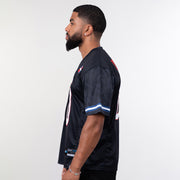 Dominican Republic Heritage Custom Black Football Jersey Model Side