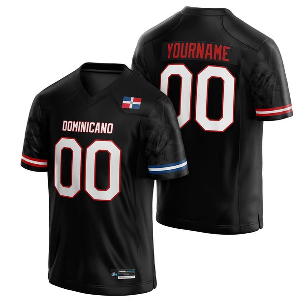 Dominican Republic Heritage Custom Football Jersey Black