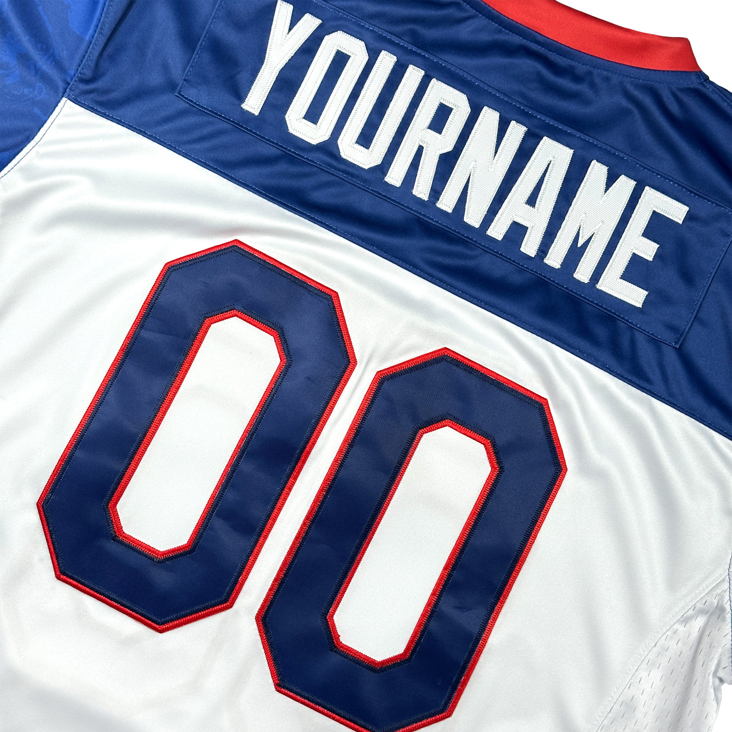 Dominican Republic Heritage White and Blue  Custom American Football Jersey Embroidered Back Customized Your Name and Number