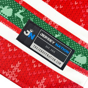 Family Christmas Custom Hockey Jersey Sweater Personalized Red Closeup Details