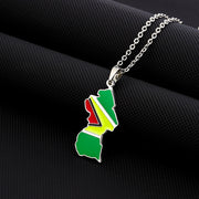 Guyana Heritage Necklace Silver Closeup