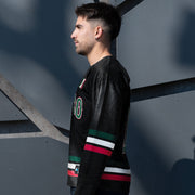 Mexico Heritage Black Custom Hockey Jersey Model Styling Sleeves