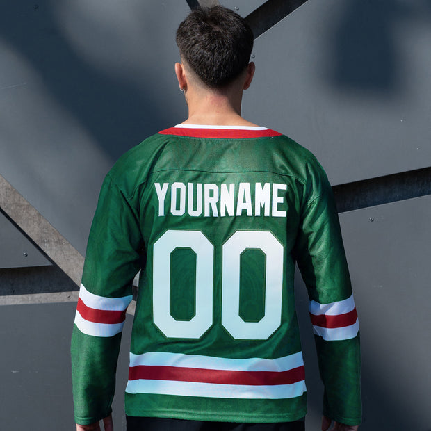 Mexico Heritage Green Custom Hockey Jersey Model Styling Back Customized