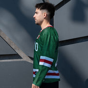 Mexico Heritage Green Custom Hockey Jersey Model Styling Sleeves