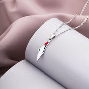 Palestine Heritage Necklace Silver Closeup