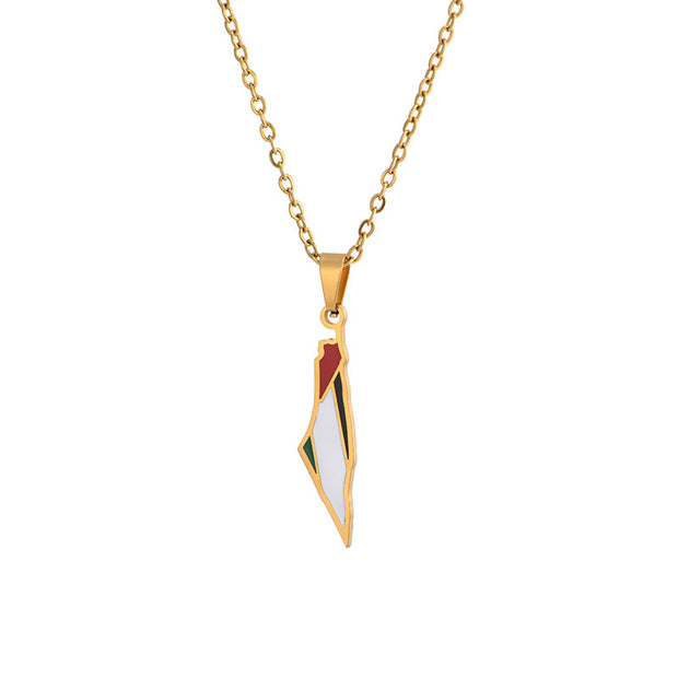 Palestine Heritage Necklace Silver Gold
