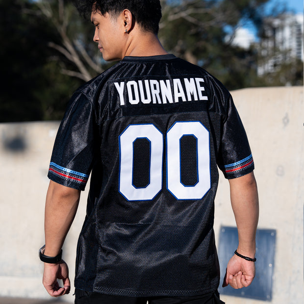Philippines Heritage Custom Black American Football Jersey Back Customized