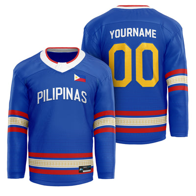 Philippines Heritage Custom Blue Hockey Jersey