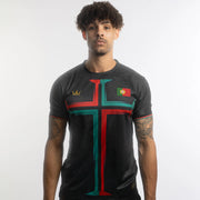 Portugal Heritage Custom Football Jersey Black Front Model