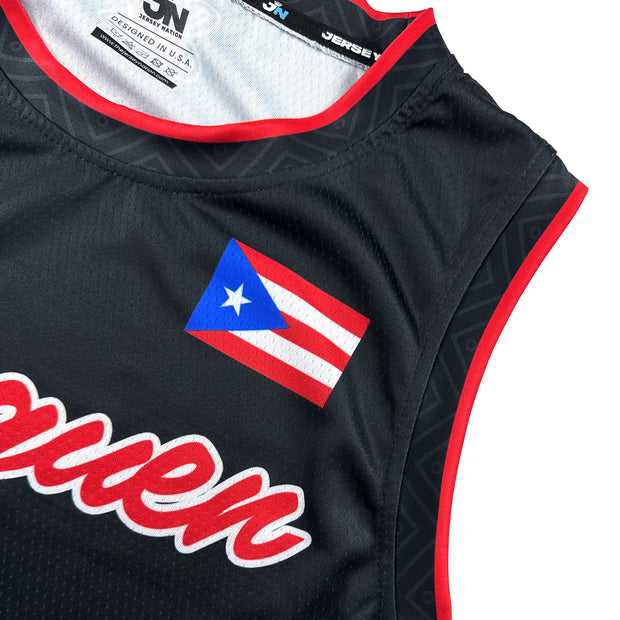 Puerto Rico Black Custom Basketball Jersey