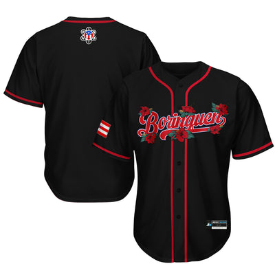 Puerto Rico Borinquen 'Flor de Maga' Black Baseball Jersey