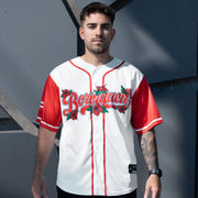 Puerto Rico 'Flor de Maga' Borinquen Custom White Baseball Jersey Model Front