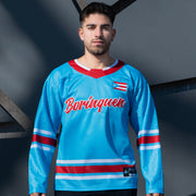 Puerto Rico Heritage Azul Celeste Custom Hockey Jersey Model