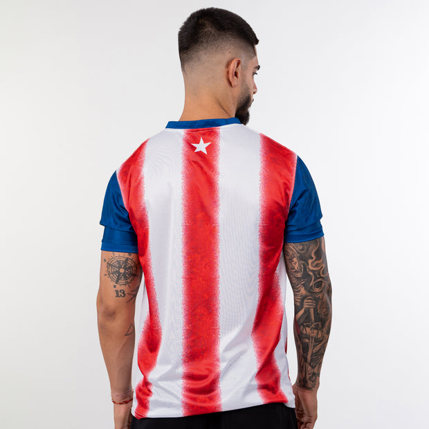 Puerto Rico Heritage Custom Football Jersey Soccer Back