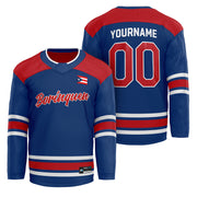 Puerto Rico Navy Blue Heritage Custom Hockey Jersey