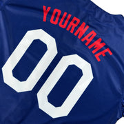 Texas Lone Star Heritage Black Custom Baseball Jersey Blue Closeup Customized