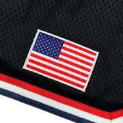 USA Black Heritage Basketball Shorts America Embroidered Flag Stitched 