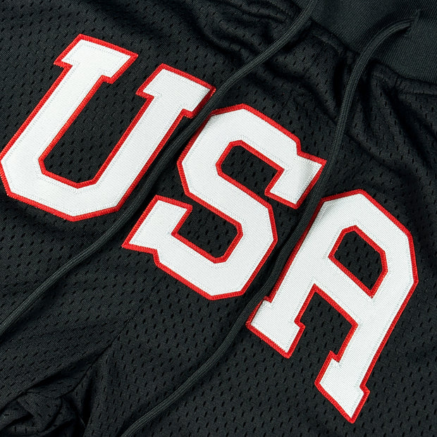USA Black Heritage Basketball Shorts America Embroidered Front