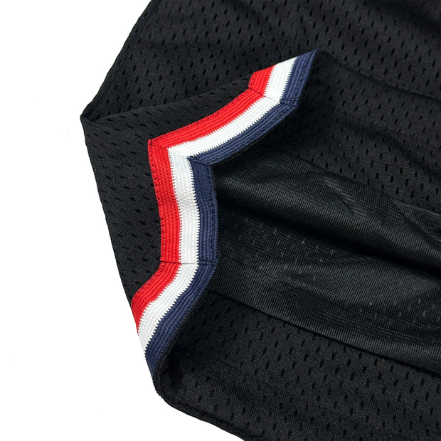 USA Black Heritage Basketball Shorts America Embroidered Mesh 