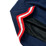 USA Navy Blue Heritage Basketball Shorts Embroidered Closeups