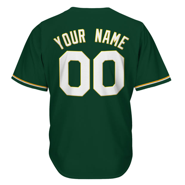 Green White-Yellow Custom Baseball Jersey