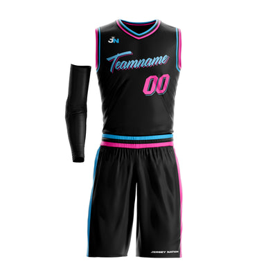 Vice City Black Custom Basketball Bulk Team Jersey and Shorts Set