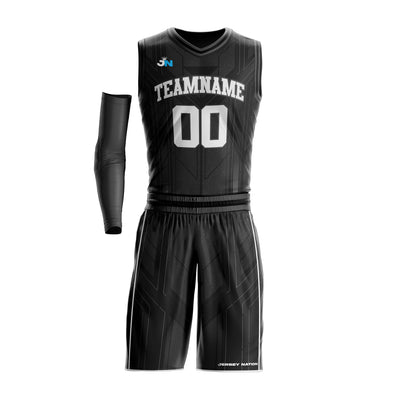 Midnight Black Custom Basketball Bulk Team Jersey Set