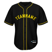 Black-Yellow Custom Baseball Jersey