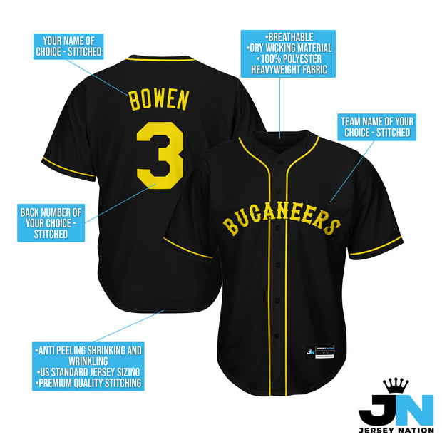 Black-Yellow Custom Baseball Jersey